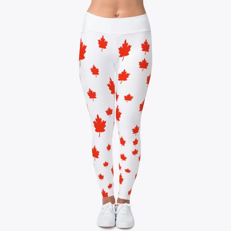 Leaf printed leggings